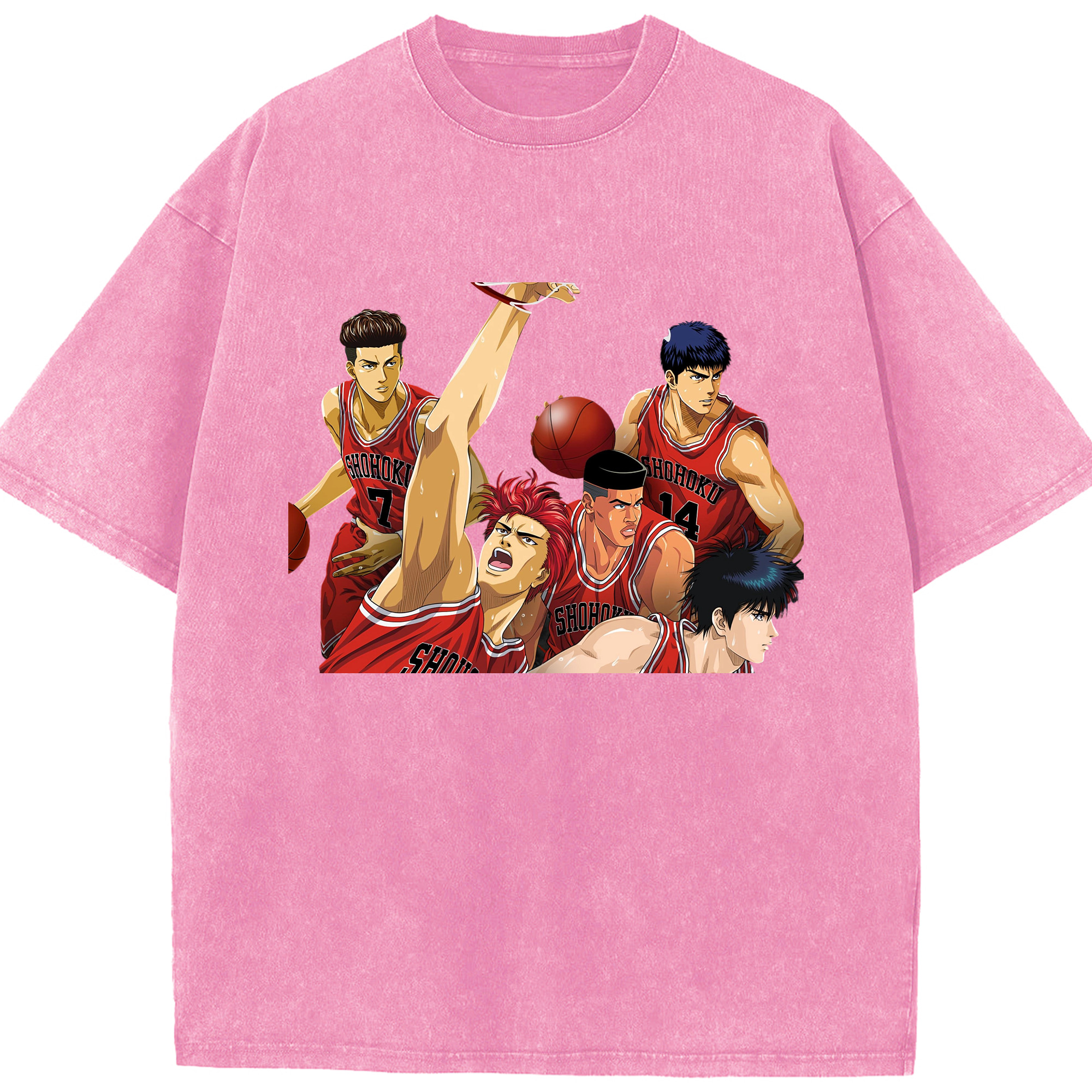 （画像用） SLAM DUNK／スラムダンク 綿100% ヴィンテージ風 半袖Tシャツ（フロントプリント）